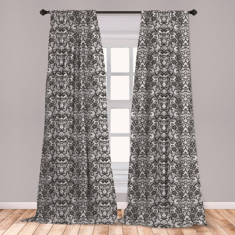 East Urban Home Ambesonne Gothic Curtains, Classical Bridal Composition